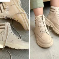 نیم بوت کرم و مشکی