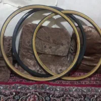 لاستیک دور زرد دوچرخه کورسی سایز 27