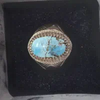 انگشتر عقیق و فیروزه
