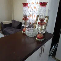 لاله های روستایی جفت با آبینه و ظرف کریستال چک