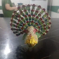 مجسمه طاووس مسی مدل جا انگشتری و کار شده