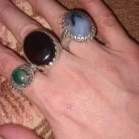 باسلام خدمت همشهریان ۳عدد انگشتر زنده باسنک نایاب|جواهرات|قم, علی آباد سعدگان|دیوار