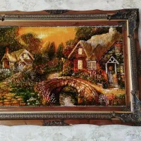 تابلو فرش دستباف دو کلبه