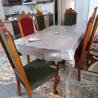 میز نهار خوری با چوب گردو سلام در حد
