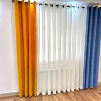 پرده حریر شاین ساده اسکاچی کرپ مستاجری