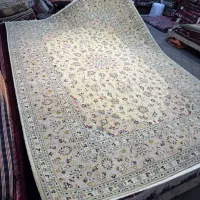 یک جفت فرش کاشان گل ابریشم مارک دار مارک کاشانی