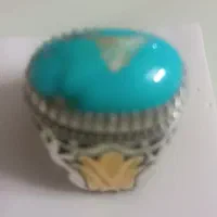 دو عدد انگشتر فیروزه نیشابوری اصل رکاب نقره 925