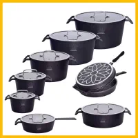 سرویس قابلمه ۱۵ پارچه چدن گرانیت SG