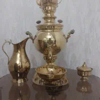 میز برنزو سماور وپارچ برنز