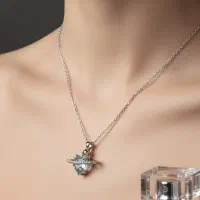 گردنبند قلب فیروزه ای کد ۲۵۹