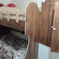 تخت دو طبقه در حدنو به همراه کمد لباس ام دی اف