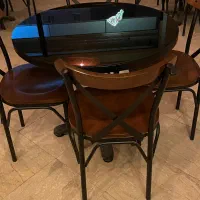 صندلی تونت لهستانی ۴نفره با میز و شیشه|میز و صندلی غذاخوری|مشکیندشت, |دیوار