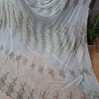 دو تخته پرده حریر گل دار عرض ۶ متر ارتفاع ۳ متر