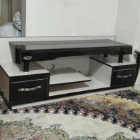 میز تلویزیون/ (ترکیب شیشه و چوب ) سالم