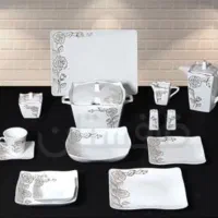 سرویس پذیرایی چینی گل برجسته طلایی ۱۲ نفره|ظروف سرو و پذیرایی|بومهن, |دیوار