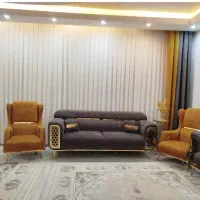 سرویس مبل و میز عسلی و پرده