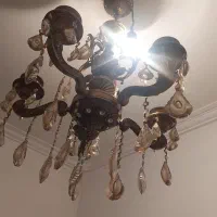 لوستر ۸ شاخه بزرگ و لوستر ۵ شاخه طرح ورساچ برنز|لوستر و چراغ آویز|تبریز, |دیوار