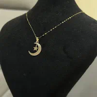 پلاک ماه و ستاره طلا گردنبند طلا زنجیر طلا