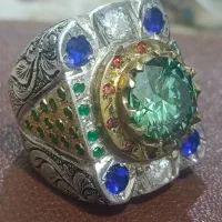 انگشتر  یاقوت الماس زمرد