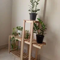 استند گلدان چوبی