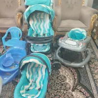 سرویس کالسکه کامل سرویس پلاستیک نوزاد و سرویس خواب|اسباب و اثاث بچه|مشهد, دوست آباد|دیوار