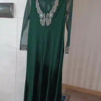 لباس سبز بلند مجلسی کارشده|لباس|نسیمشهر, |دیوار