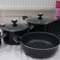 سرویس قابلمه و تابه ۸ تکه آلومینیمی|ظروف پختوپز|دورود, |دیوار