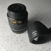 لنز نیکون۵۵-۱۸ با هودی و محافظ uv