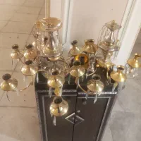 لوستر برنجی آب طلا کاری شده۱۲شاخه و ۵ شاخه