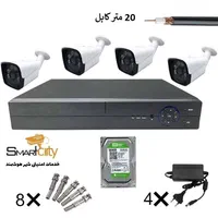 پکیج کامل ۴ دوربین مداربسته دید در شب رنگی