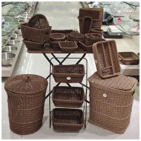 ست سبدهای دستبافت پلاستیکی خانه بلورین قم (جهیزیه)