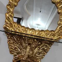 آینه کنسول فایبر گلاس با ورق طلا کوب شده