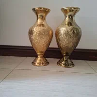 یک جفت جام گلدان برنجی