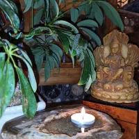 عقیق و گل و مجسمه