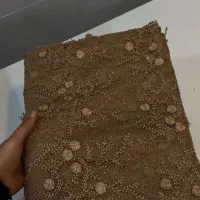 دانتل فرانسه گل برجسته رنگ مغز گردویی فوری