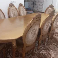 میز نهار خوری هشت نفره نو و تمیز سالم|میز و صندلی غذاخوری|ایذه, |دیوار