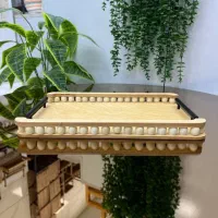 سینی چوبی مهره دار دسته فلزی