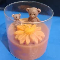 شمع رو میزی تدی با گل نیلوفر زیبا