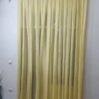 پرده حریر رنگ لیمویی