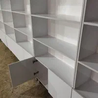 قفسه و میز پیشخوان|کتابخانه، شلف، قفسه‌های دیواری|محمدیه-قزوین, |دیوار