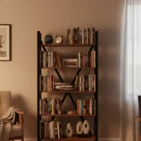 کتابخانه ترکیب چوب فلز|کتابخانه، شلف، قفسههای دیواری|کرمان, |دیوار