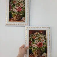 ۲عدد تابلوفرش تمیز نو قاب گرفته دست بافت