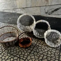 سبد حصیری گل و تزئینات