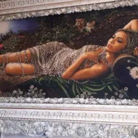 تابلو فرش دستباف چله ابریشم نخ مرینوس