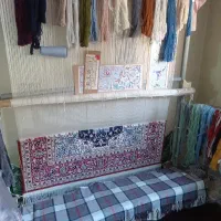 قالی ابریشم|فرش|اصفهان, ارزنان|دیوار