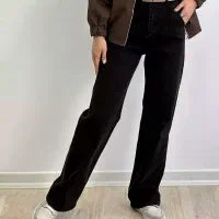 شلوار نیم بگ مشکی جین