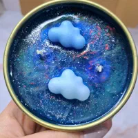 شمع آسمونی دست‌ساز،دکوری معطر با طرح ابر و کهکشان