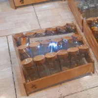 جا ادویه ۱۸تایی درب چوبی داخل کشویی|ظروف نگهدارنده، پلاستیکی، یک‌بارمصرف|قم, شهرک فاطمیه|دیوار