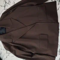 کت شلوار جنس کرپ،رنگ قهوه ای (رنگ ترند 2025)