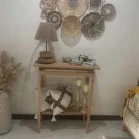 کنسول چوبی مینیمال ،دیوارکوب حصیری